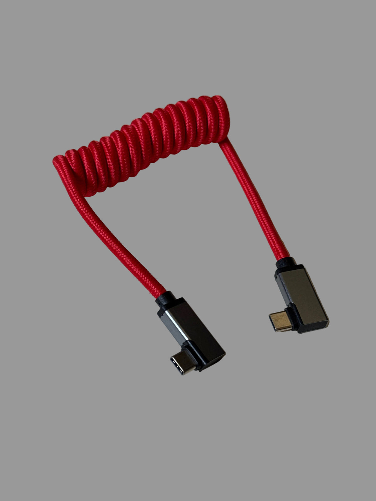 Câble USB-C vers USB-C Spiralé Rouge